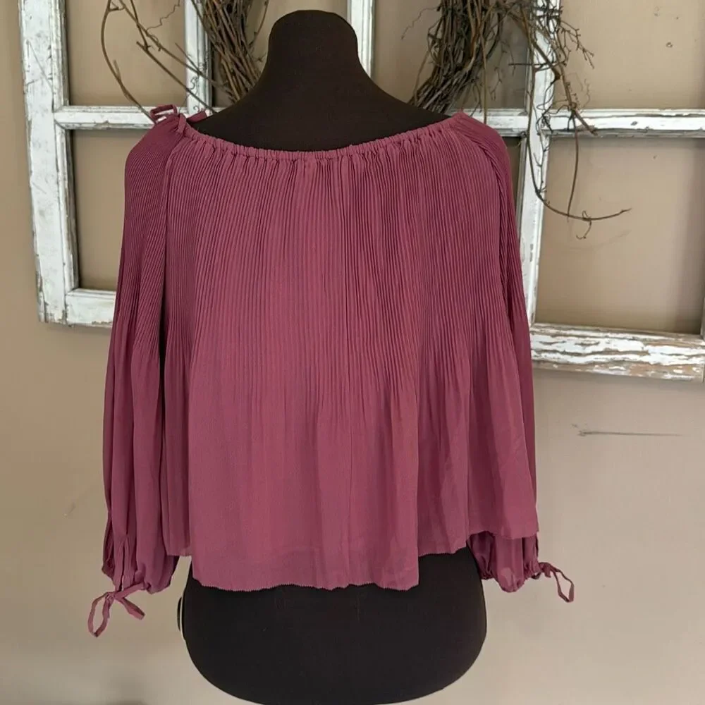 Wilfred aritizia Talance off the shoulder blouse shirt size small mauve flowy pl - Picture 4 of 10